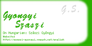 gyongyi szaszi business card