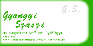 gyongyi szaszi business card